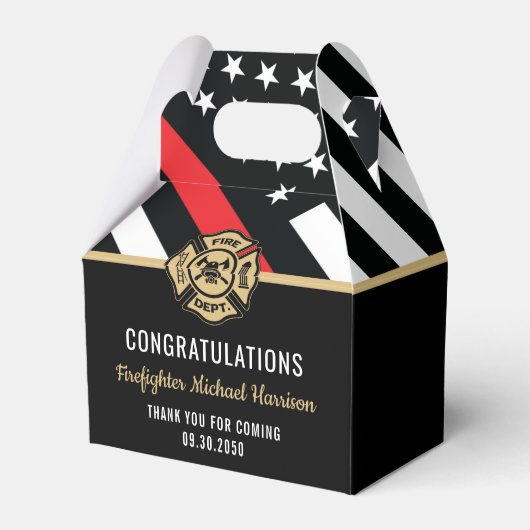 Abschluss der Feuerwehr-Akademie Rote Linie Geschenkschachtel (Rückseite)