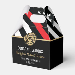 Abschluss der Feuerwehr-Akademie Rote Linie Geschenkschachtel