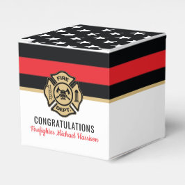 Abschluss der Feuerwehr-Akademie Rote Linie Geschenkschachtel
