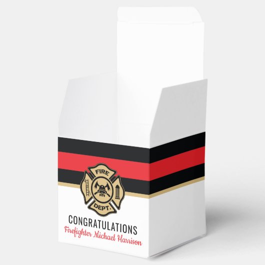 Abschluss der Feuerwehr-Akademie Rote Linie Geschenkschachtel (Geöffnet)