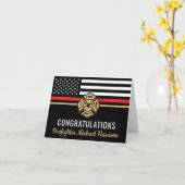 Abschluss der Feuerwehr-Akademie Rote Linie Karte (Gelbe Blume)