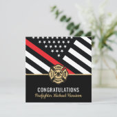 Abschluss der Feuerwehr-Akademie Rote Linie Karte (Stehend Vorderseite)