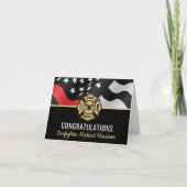 Abschluss der Feuerwehr-Akademie Rote Linie Karte (Vorderseite)