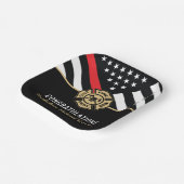 Abschluss der Feuerwehr-Akademie Rote Linie Pappteller (Gewinkelt)