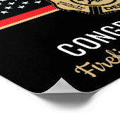 Abschluss der Feuerwehr-Akademie Rote Linie Poster (Ecke)