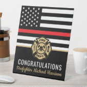 Abschluss der Feuerwehr-Akademie Rote Linie Sockelschild (In Situ)