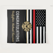 Abschluss der Feuerwehr-Akademie Rote Linie Wandteppich (Vorderseite (Horizontal))