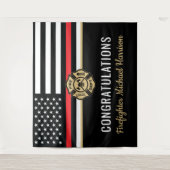 Abschluss der Feuerwehr-Akademie Rote Linie Wandteppich (Vorderseite)