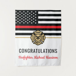 Abschluss der Feuerwehr-Akademie Rote Linie Wandteppich