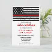 Abschluss der Feuerwehrakademie Thin Red Line Einladung (Stehend Vorderseite)