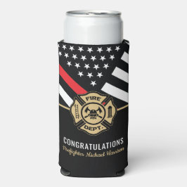 Abschluss der Feuerwehrakademie Thin Red Line Selters Dosenkühler