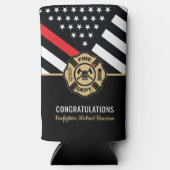 Abschluss der Feuerwehrakademie Thin Red Line Selters Dosenkühler (Vorderseite)