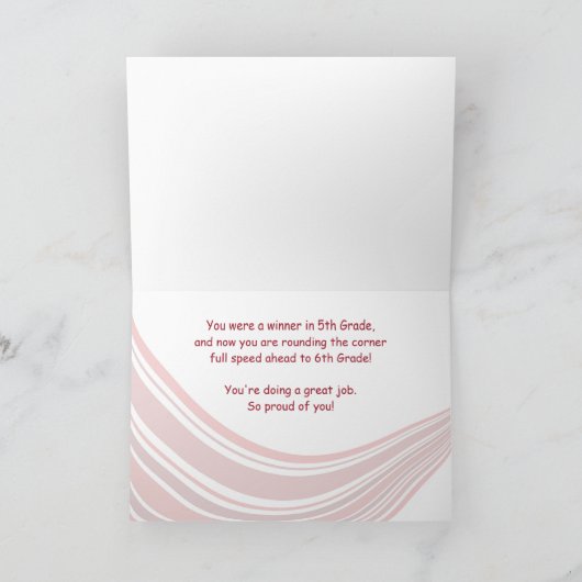 Abschluss der fünften Klasse Baseball Bat und Hat  Karte (Innenseite)