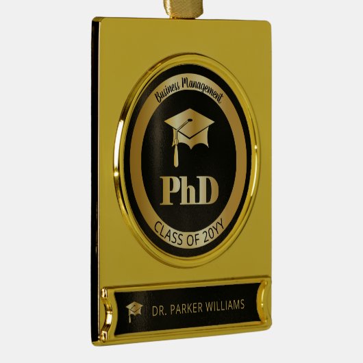 Abschluss der Graduate Graduate School Banner-Ornament Gold (Rechts)
