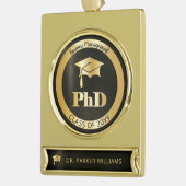Abschluss der Graduate Graduate School Banner-Ornament Gold (Links)
