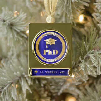Abschluss der Graduate Graduate School Banner-Ornament Gold