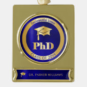 Abschluss der Graduate Graduate School Banner-Ornament Gold (Vorderseite)