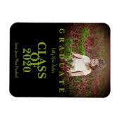 Abschluss der Graduate School Moderner Foto Grüner Magnet (Horizontal)