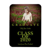 Abschluss der Graduate School Moderner Foto Grüner Magnet (Vertikal)