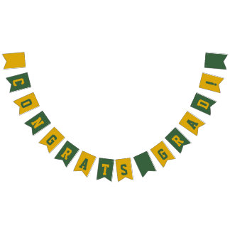 Abschluss der Green and Gold School Colors Wimpelkette