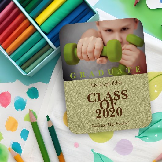 Abschluss der Grundschule Modernes Foto Textile Magnet