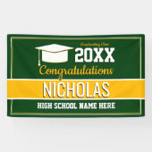 Abschluss der grünen und gelben Schulfarben Banner (Horizontal)