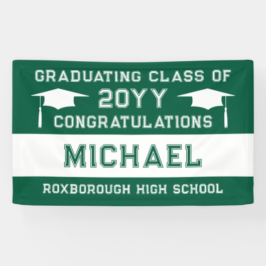 Abschluss der Grünen und Weißen Schule Banner (Horizontal)