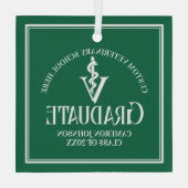 Abschluss der grünen Veterinärschule Weihnachten Ornament Aus Glas (Rückseite)