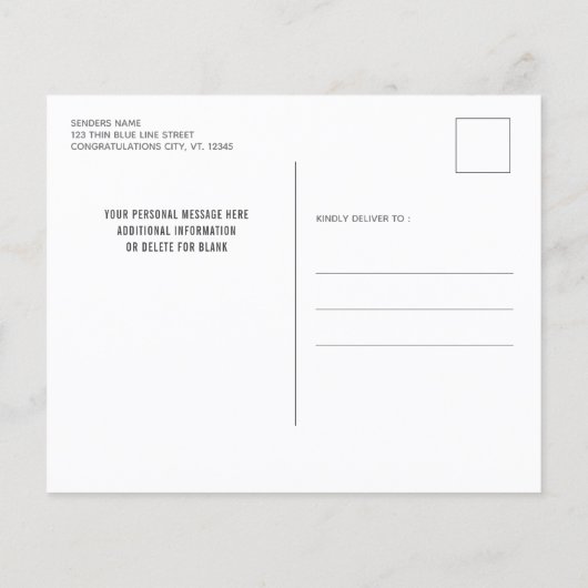 Abschluss der Haushaltspolizei Thin Blue Line (Rückseite)