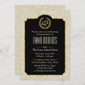 Abschluss der Jurastube Elegant Glitzer Anwalt von Einladung (Vorne/Hinten)