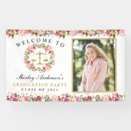 Abschluss der Jurastube Pink Gold Floral Foto Banner