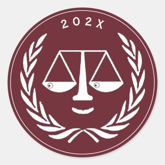 Abschluss der Juristenschule Runder Aufkleber (Vorderseite)