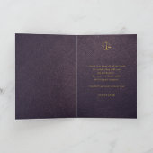 Abschluss der Juristischen Fakultät - elegantes Fo Dankeskarte (Innenseite)