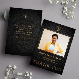 Abschluss der Juristischen Fakultät - elegantes Fo Dankeskarte