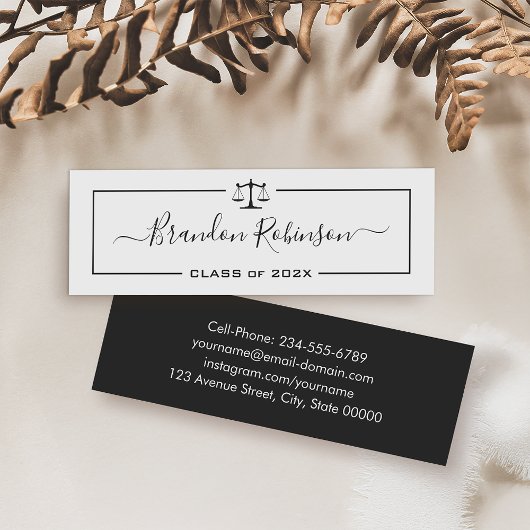 Abschluss der juristischen Fakultät für Rechtsanwä Mini Visitenkarte