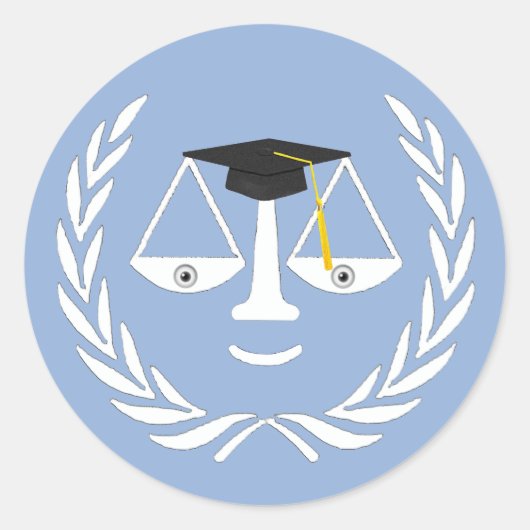 Abschluss der Juristischen Fakultät Runder Aufkleber (Vorderseite)
