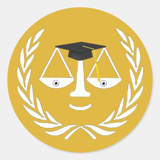 Abschluss der Juristischen Fakultät Runder Aufkleber (Vorderseite)