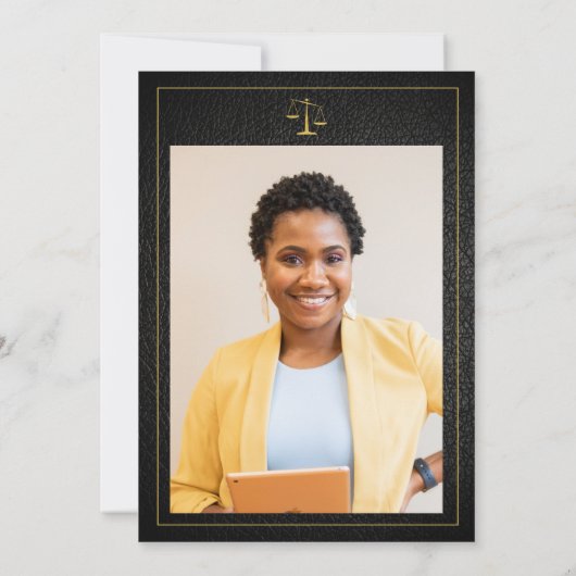 Abschluss der Juristischen Fakultät Schwarzes Gold Einladung (Rückseite)