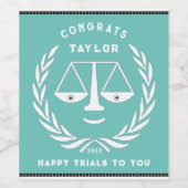 Abschluss der Juristischen Fakultät Weinetikett (Einzelnes Label)