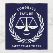 Abschluss der Juristischen Fakultät Weinetikett (Einzelnes Label)