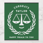 Abschluss der Juristischen Fakultät Weinetikett (Einzelnes Label)