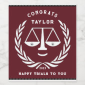 Abschluss der Juristischen Fakultät Weinetikett (Einzelnes Label)