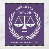 Abschluss der Juristischen Fakultät Weinetikett (Einzelnes Label)