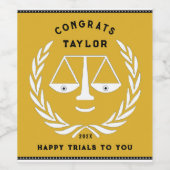 Abschluss der Juristischen Fakultät Weinetikett (Einzelnes Label)