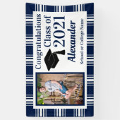 Abschluss der Kariert School of Navy White Banner (Vertikal)