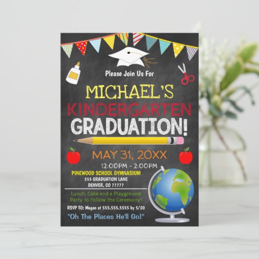 Abschluss der Kinder - Einladung (Stehend Vorderseite)