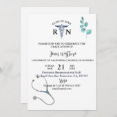 Abschluss der Kindergärten Minimalistische Vegetat Einladung (Vorne/Hinten)