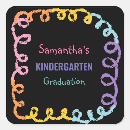 Abschluss der Kindergartenschule Quadratischer Aufkleber (Vorderseite)