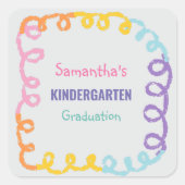 Abschluss der Kindergartenschule Quadratischer Aufkleber (Vorderseite)