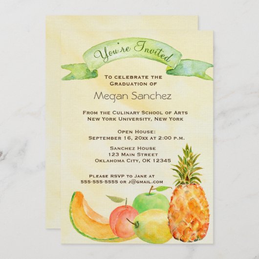 Abschluss der Kochschule Einladung (Vorne/Hinten)